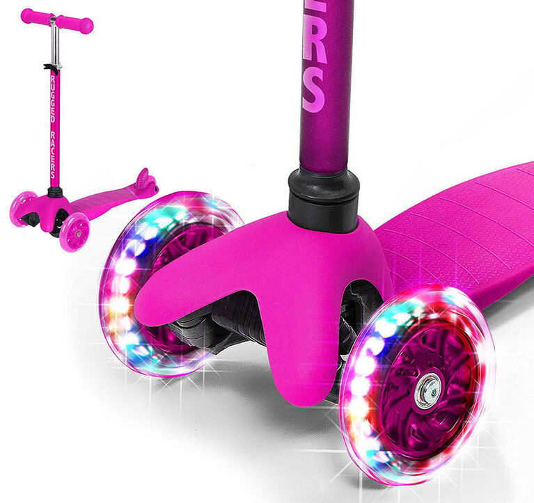 Rugged Racer Mini Deluxe 3 Wheel Kick Scooter - Pink - English Edition