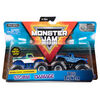 Monster Jam, Coffret de 2 véhicules authentiques Blue Thunder vs Storm Damage
