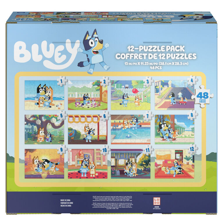 Bluey, Coffret de 12 puzzles