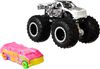 Hot Wheels Monster Trucks 1:64 Scale Vehicles 2 Pack; 1 Die-Cast Truck & 1 Car
