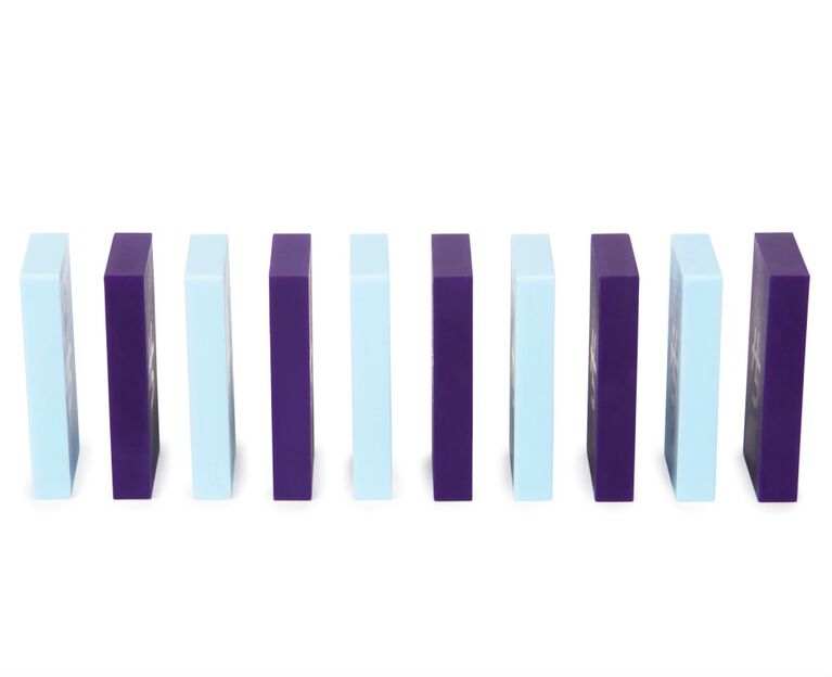 H5 Domino Creations, 60-Piece Blue/Purple Set by Domino Artist YouTuber Lily Hevesh Classic Family Game