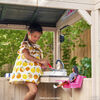 KidKraft Maisonnette d'extérieur Bord de mer en bois Barbie comprenant un ensemble de table et chaises fixable pour poupées