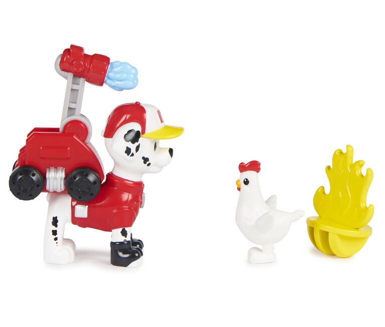 PAW Patrol, Big Truck Pups Marshall Action Figure with Clip-on Rescue Drone, Command Center Pod and Animal Friend