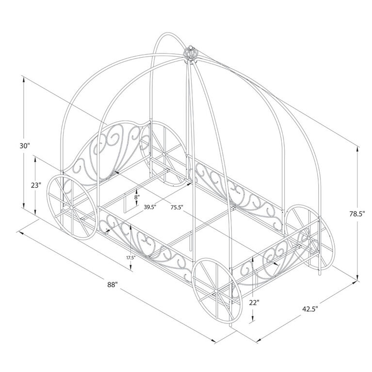 DHP - Twin Carriage Bed, White