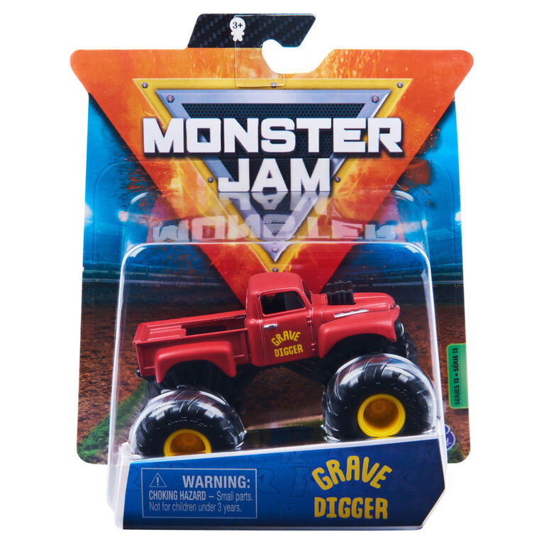 Monster Jam, Official Grave Digger Monster Truck, Die-Cast Vehicle, Retro Rebels Series, 1:64 Scale