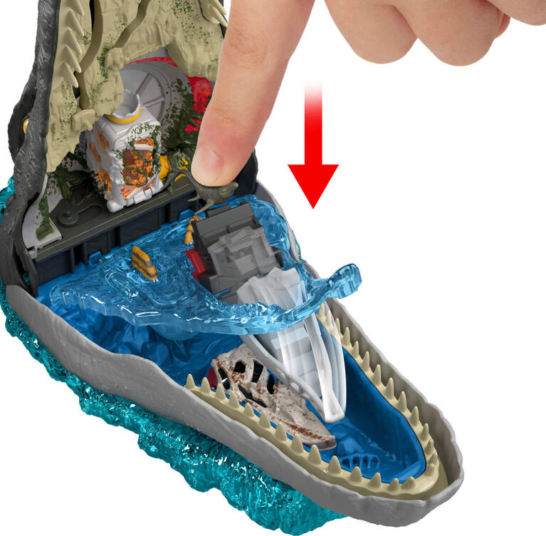 Jurassic World Rebirth Deluxe Mosasaurus Playset, 7 Interactive Features & Sound FX, 6 Micro Figs