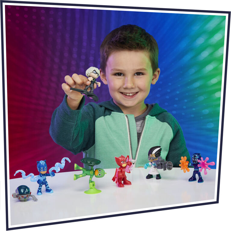 PJ Masks Hero and Villain Figure Set Preschool Toy, 7 PJ Masks Action Figures with 10 Accessories