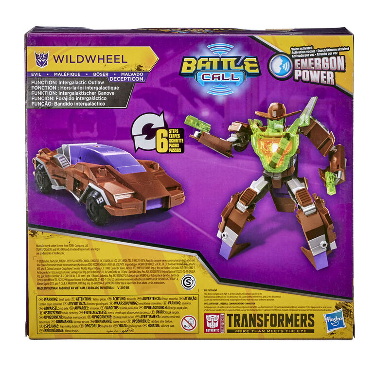 Transformers Bumblebee Cyberverse Adventures Battle Call Trooper Class Wildwheel, Voice Activated Energon Power Lights