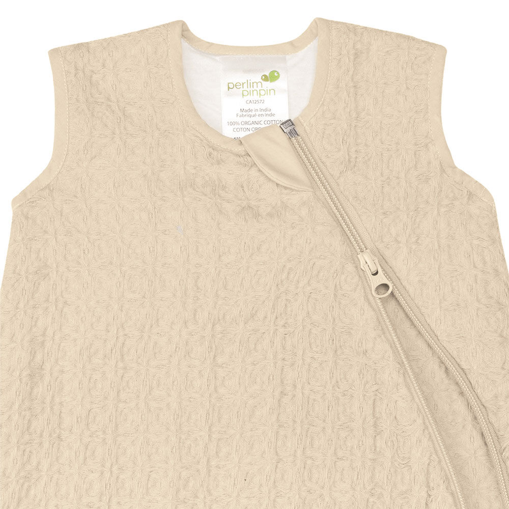 Perlimpinpin-Waffle muslin sleep bag 1.0 TOG-Curry-18-36m