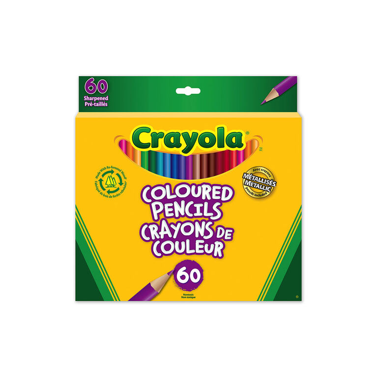 Crayons de couleur Crayola, 60 Ct