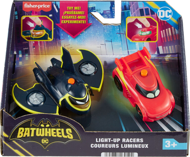 Fisher-Price DC Batwheels Light-Up 1:55 Scale Toy Cars, Redbird and Batwing