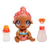 GLITTER BABYZ Solana Sunburst Baby Doll with 3 magical color changes/ coral pink hair doll with tropical sunset on the outfit and reusable diaper, bottle and pacifier