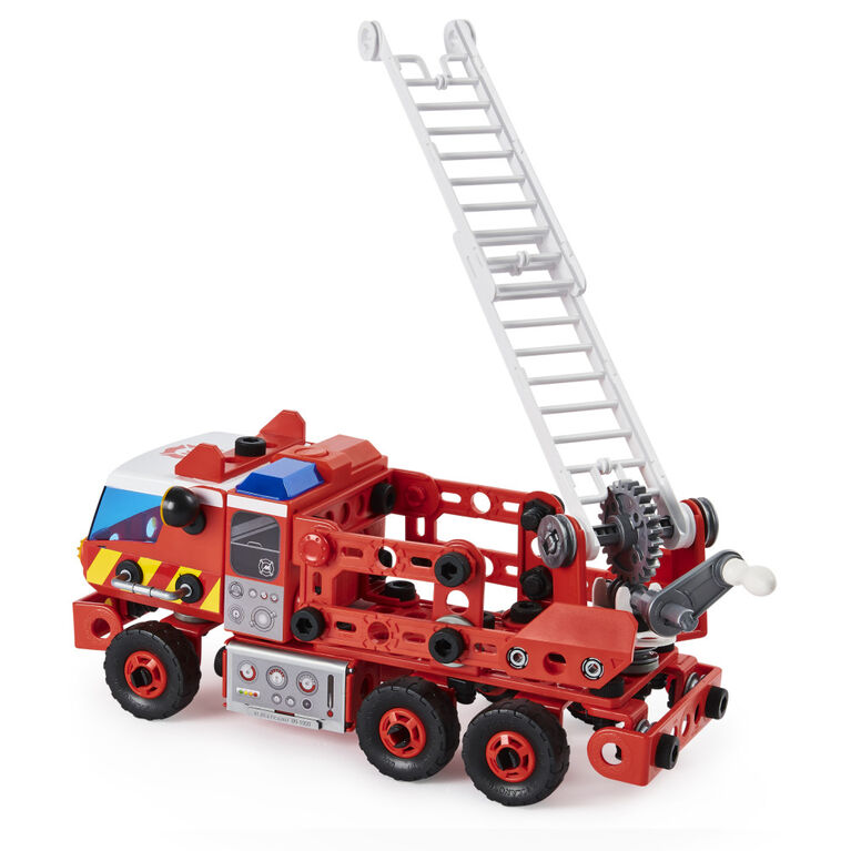Meccano Junior, Rescue Fire Truck with Lights and Sounds STEAM Building Kit