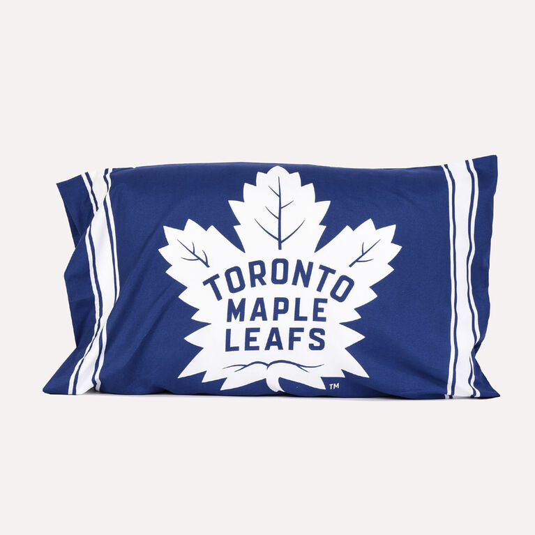 Ensemble de 4 pièces de literie des Maple Leafs de Toronto avec couette réversible, drap-housse, drap plat et taie d'oreiller par Nemcor