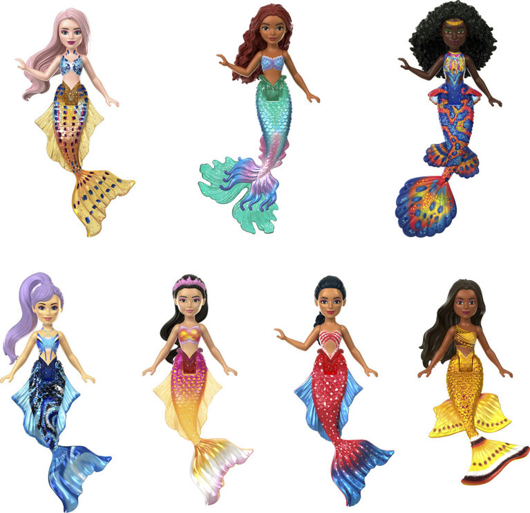 Disney The Little Mermaid Ariel and Sisters Small Doll Set with 7 Mermaid Dolls