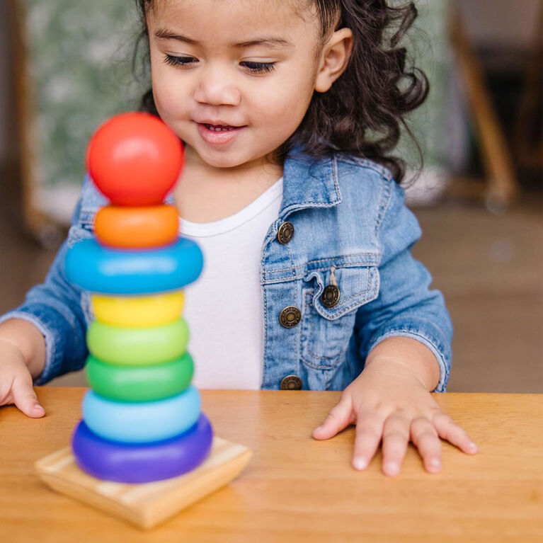 Melissa and Doug - Rainbow Stacker Wooden Stacking Toy