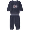 PL Baby 2 piece sherpa navy rainbow 6M