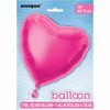 Solid Heart Foil Balloon 18" Hot Pink