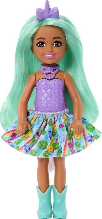 Unicorn-inspired Chelsea Barbie Doll with Green Hair, Unicorn Toys