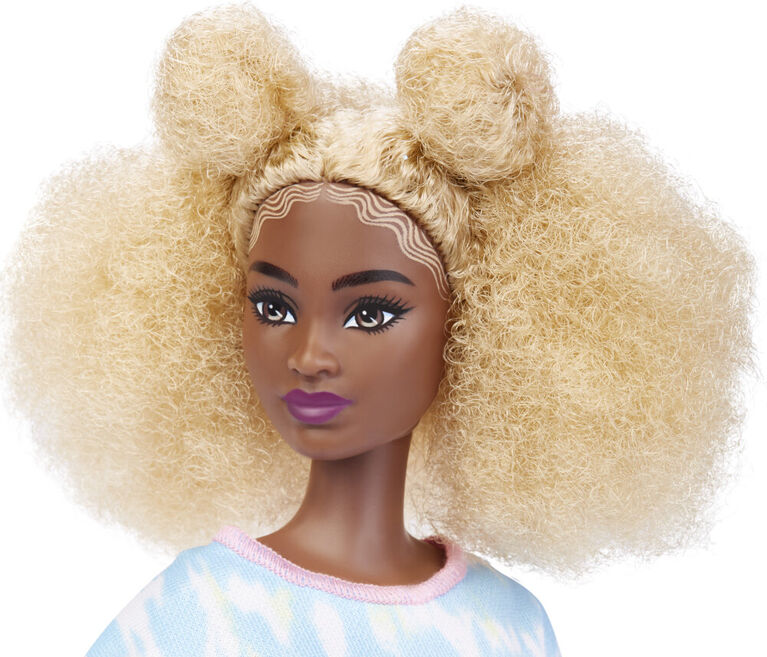 ​Barbie Fashionistas Doll #180, Tie-dye Romper, Sneakers, Yellow Bracelet