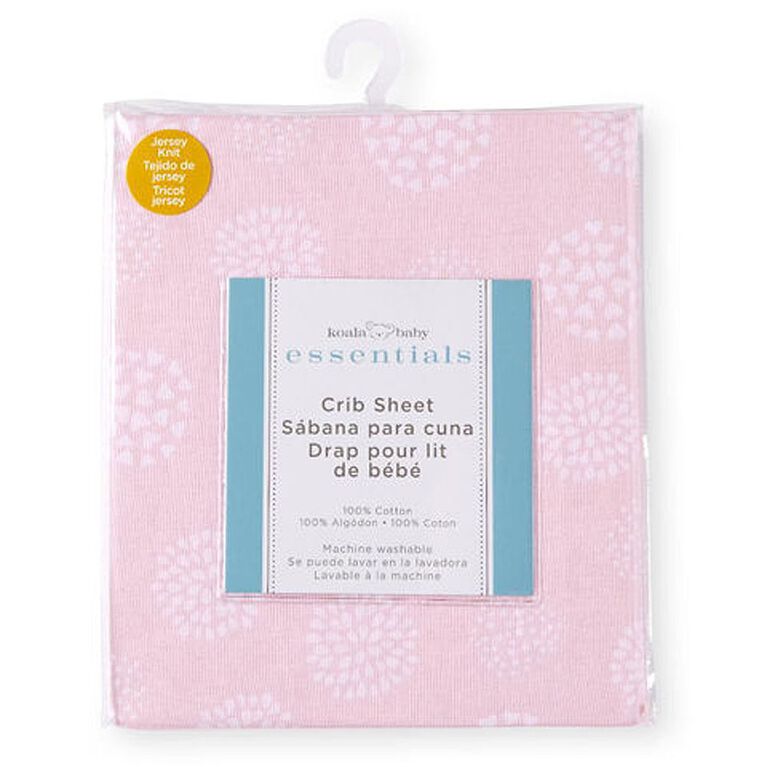 Koala Baby Pink Heart Flower Percale Fitted Crib Sheet Babies R Us Canada