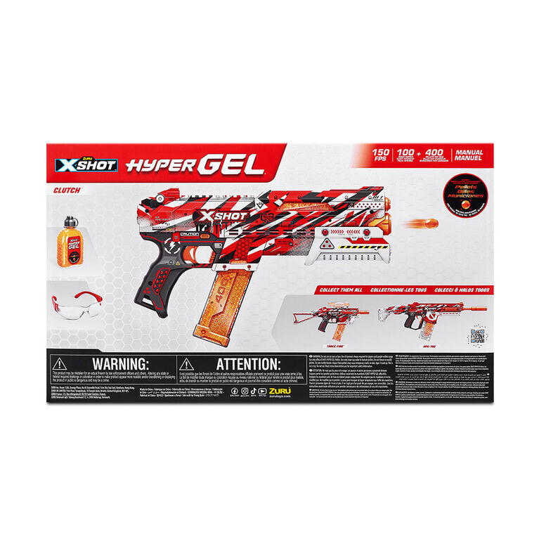 X-Shot Hyper Gel Clutch Blaster (5,000 Hyper Gel Pellets) by ZURU