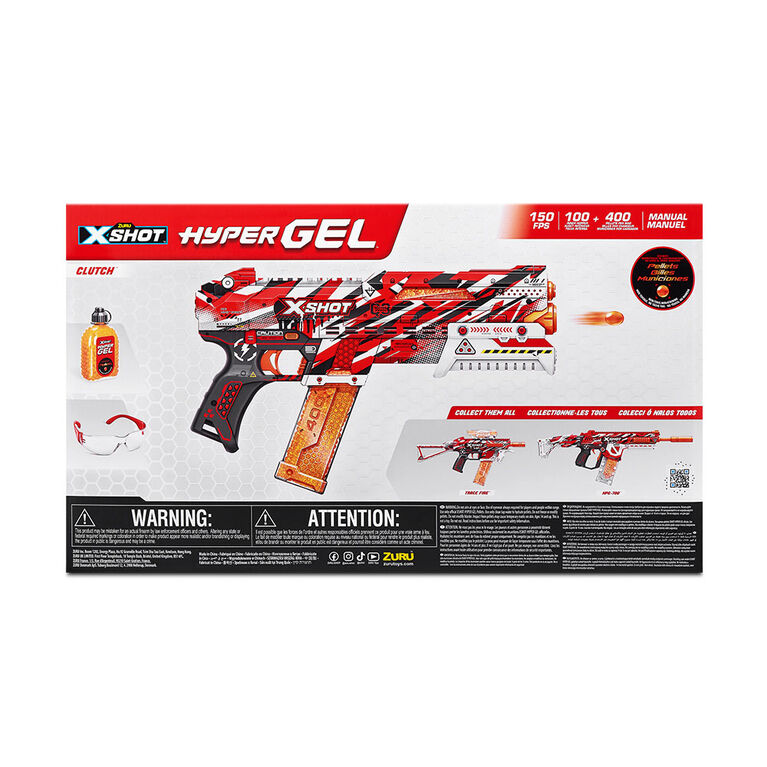 Pistolet Clutch Hyper Gel X-Shot (5000x Boulettes Hyper Gel) par ZURU
