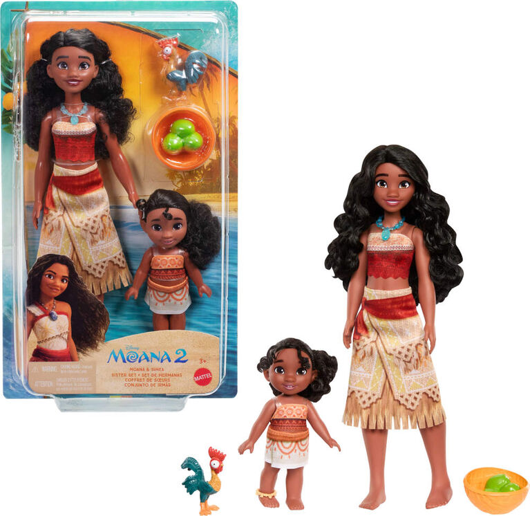 Disney Moana 2 Moana & Simea Sister Set with 2 Fashion Dolls & 3 Accessories, Inspired by the Movie