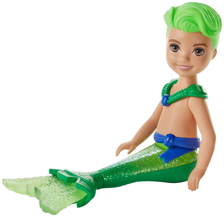 Barbie Dreamtopia Chelsea Merboy Doll, 6.5-inch, Green
