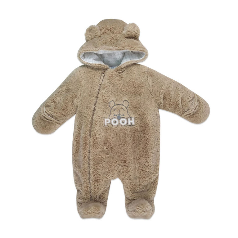 Disney's Winnie the Pooh Faux Fur Pramsuit - Brown, 6-12 Months.