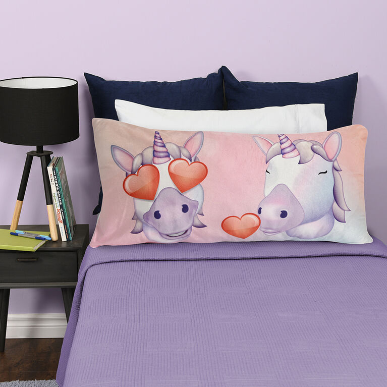 Emoji Plush Body Pillow 18"x36", Unicorn