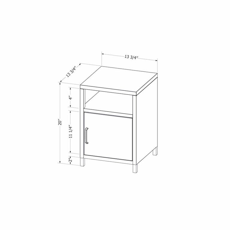 Sweedi Metal 1-Door Nightstand White