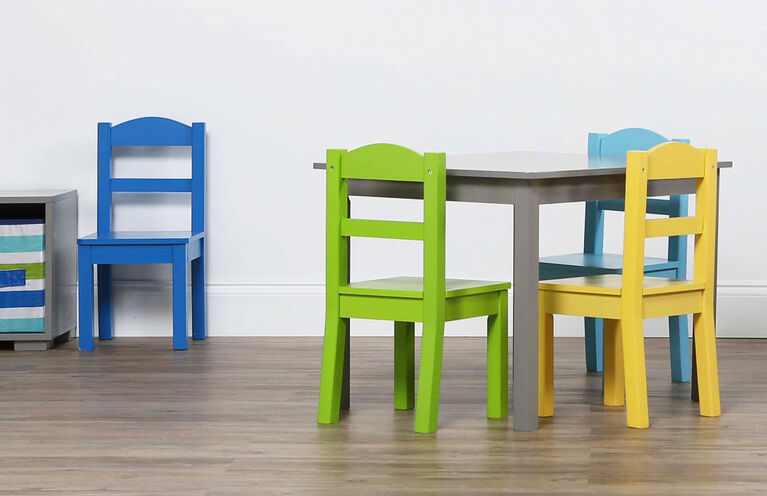 Tot Tutors Kids Wood Table 4 Chairs, Toddler Table Chair Set Toys R Us