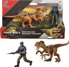 Jurassic World Rebirth Duncan Kincaid & Velociraptor Figures Pack, 3.75-inch Scale