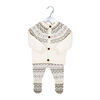 Rock a Bye Baby  Ensemble cardigan en tricot avec pieds : Fairisle crème 0-3 mois