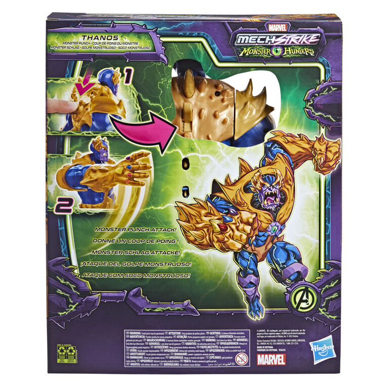 Marvel Avengers Mech Strike Monster Hunters Monster Punch Thanos Toy, 9-Inch-Scale Deluxe Action Figure