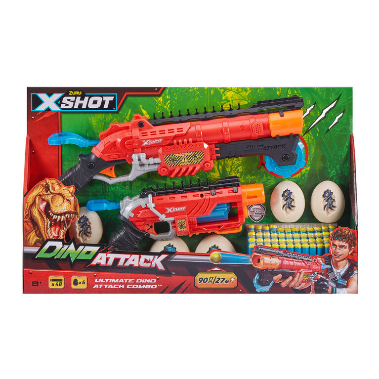 X-Shot Dino Attack Ultimate Dino Attack Combo (2x Blasters, 48 Darts, 6 Eggs)