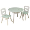 Ensemble table de rangement ronde + chaise - Menthe