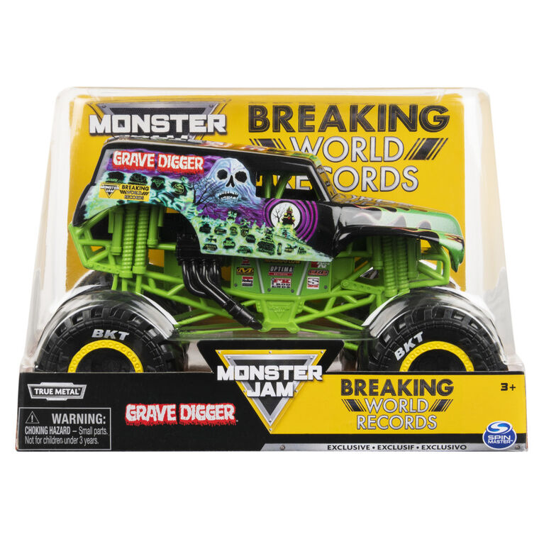 Monster Jam, Official Grave Digger Breaking World Records Die-Cast Monster Truck, 1:24 Scale