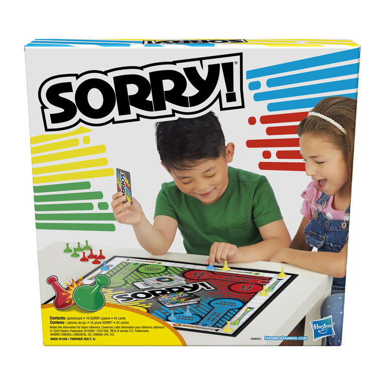 Hasbro Gaming - Jeu Sorry! - les motifs peuvent varier