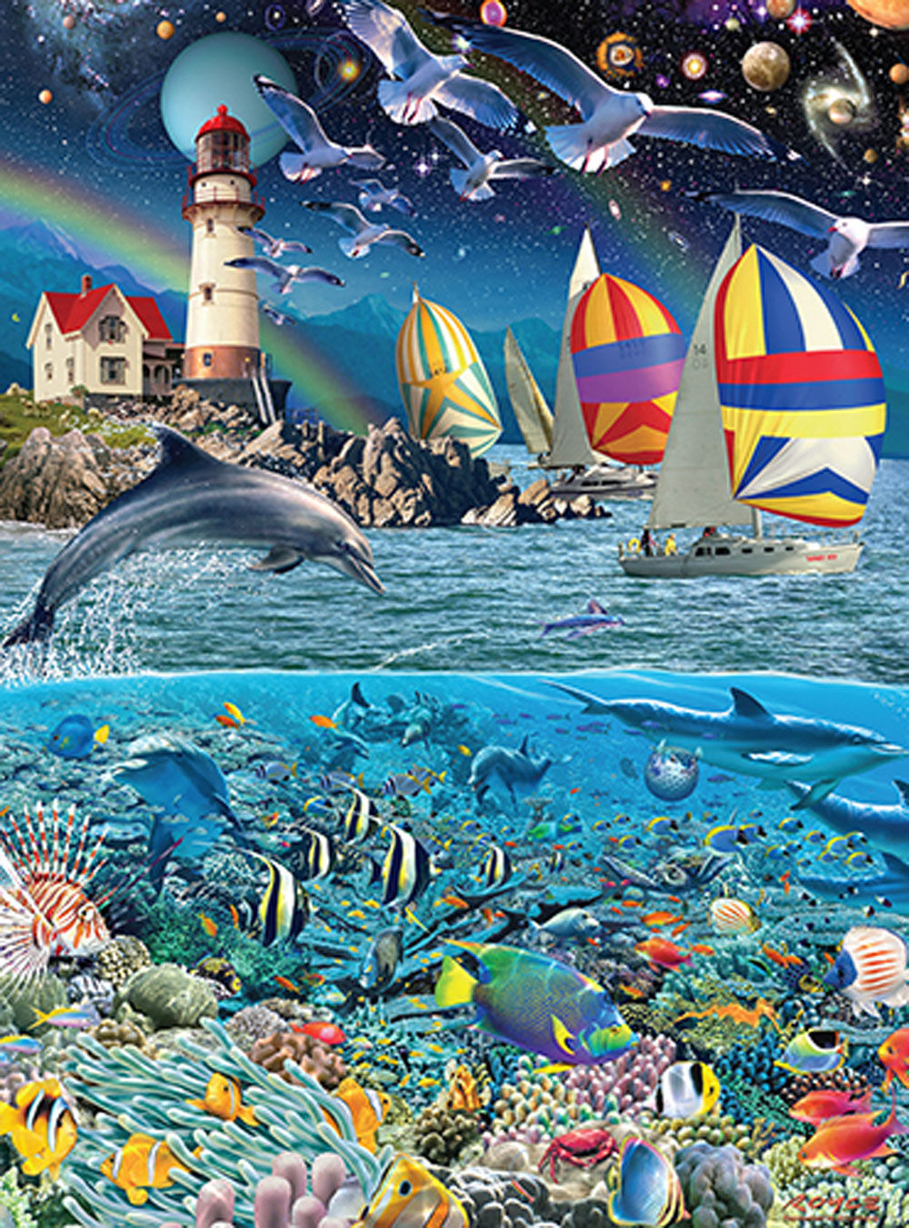 Artist Royce B McClure - 1000 Piece Adult Jigsaw Puzzle - Slice of Life