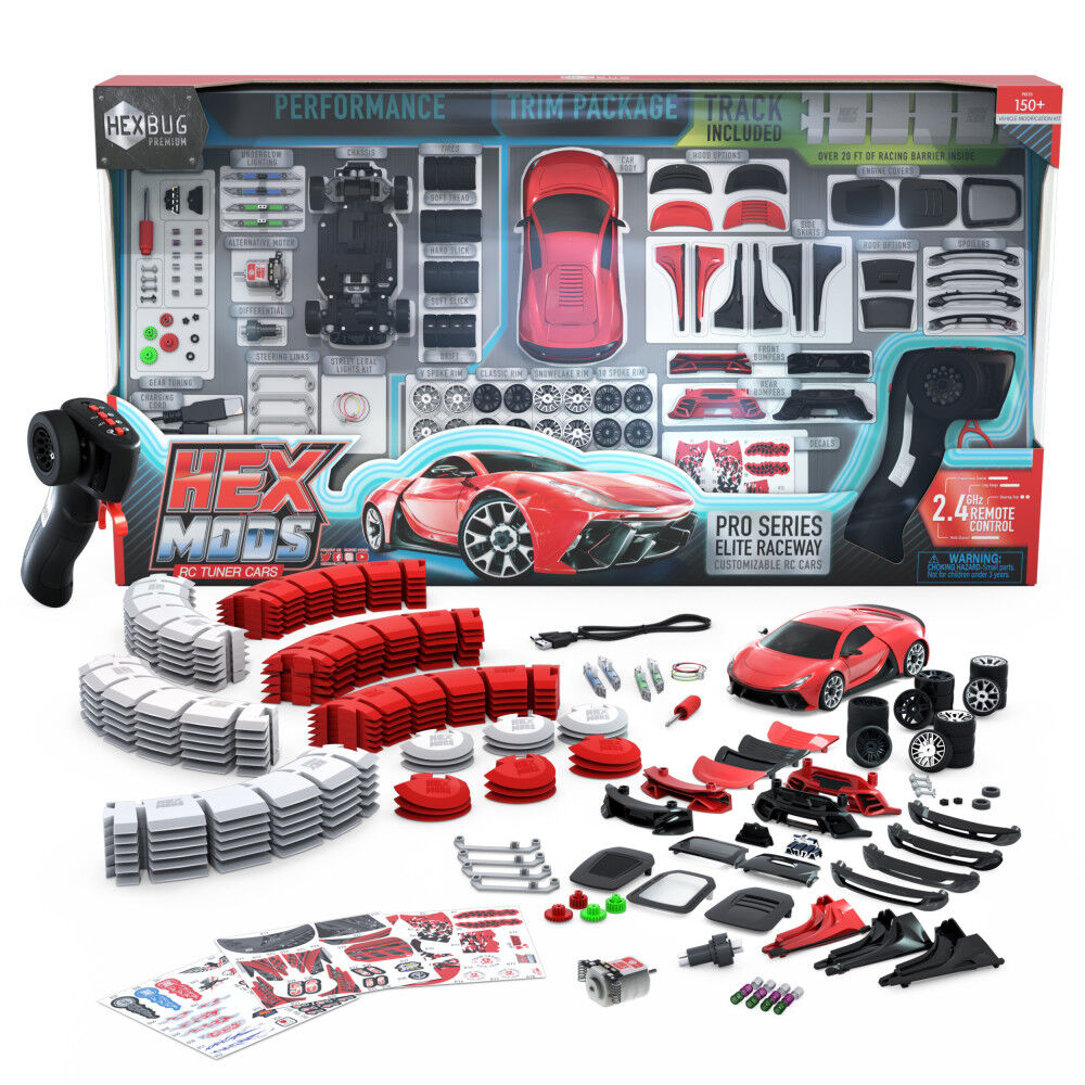 HEXBUG HEXMODS Pro Series Elite Raceway Rechargeable RC Car Buildable Scale Model for Kids and Adults 2.4 Ghz Controller and Trackset Included Toys R Us Canada