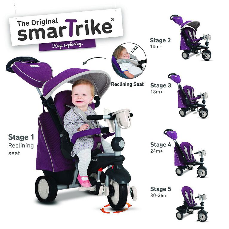 smarTrike: Infinity - Trike Aménageable Violet (Trike qui transitions avec les enfants) - Notre exclusivité