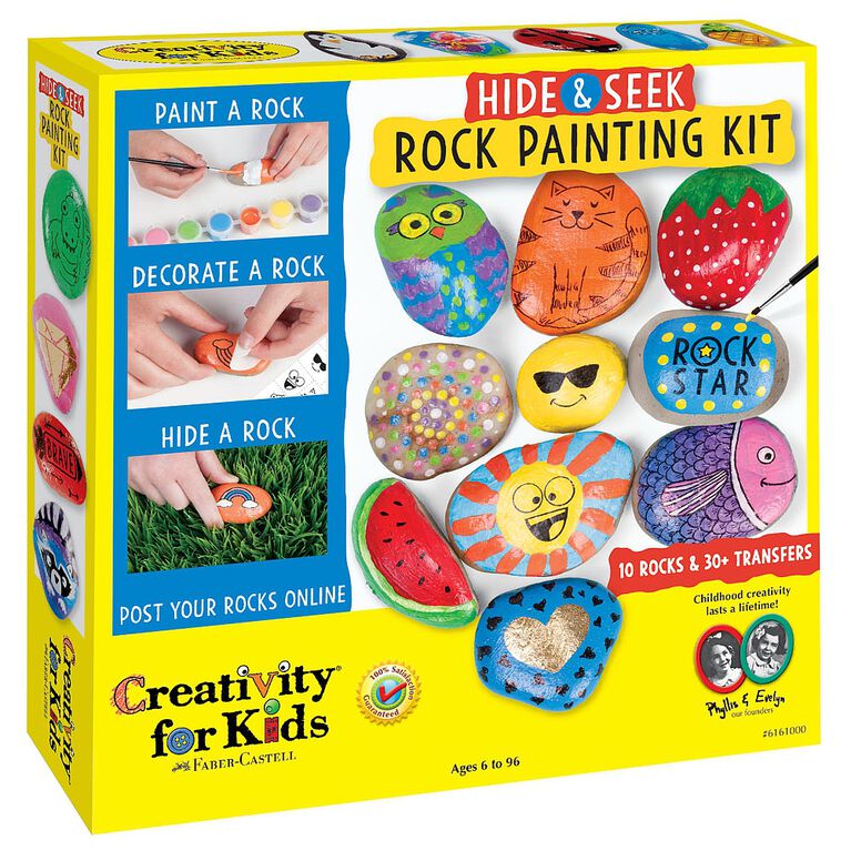 Kit de peinture sur galets Cache-cache pour enfants - Cr&eacute;ativit&eacute; pour les enfants