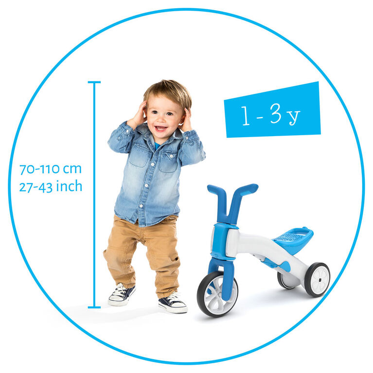 Chillafish Bunzi 2in1 Gradual Balance Bike & Tricycle, Blue Toys R Us Canada