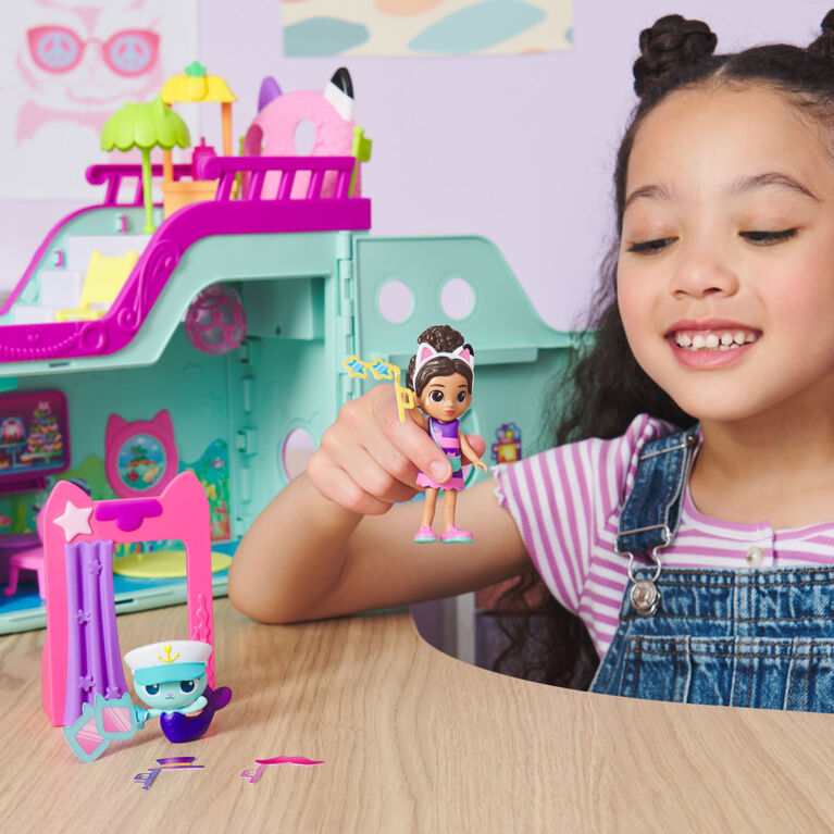 Gabby's Dollhouse , Coffret de figurines Édition Soirée dansante avec une  poupée Gabby, 6 figurines chat et