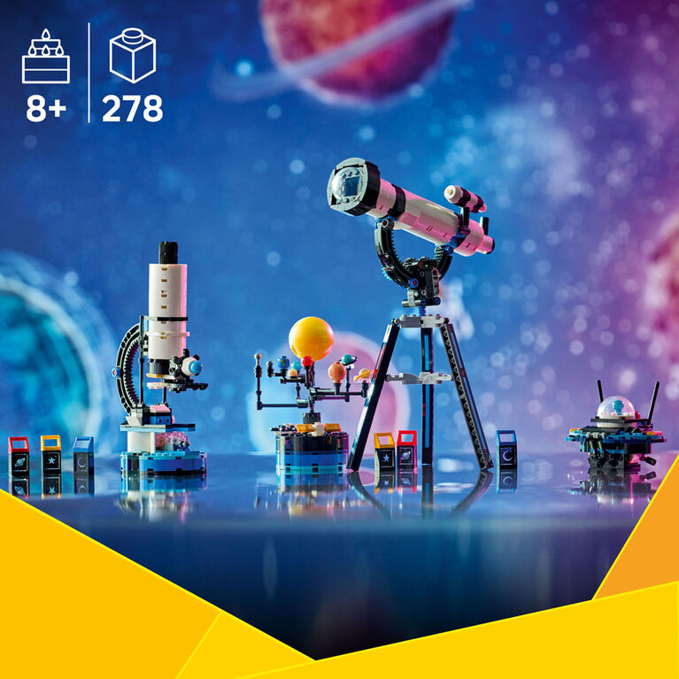 LEGO Creator 3 en 1 Le T&eacute;lescope d'Exploration Spatiale, Se Transforme en Microscope ou en OVNI 31378