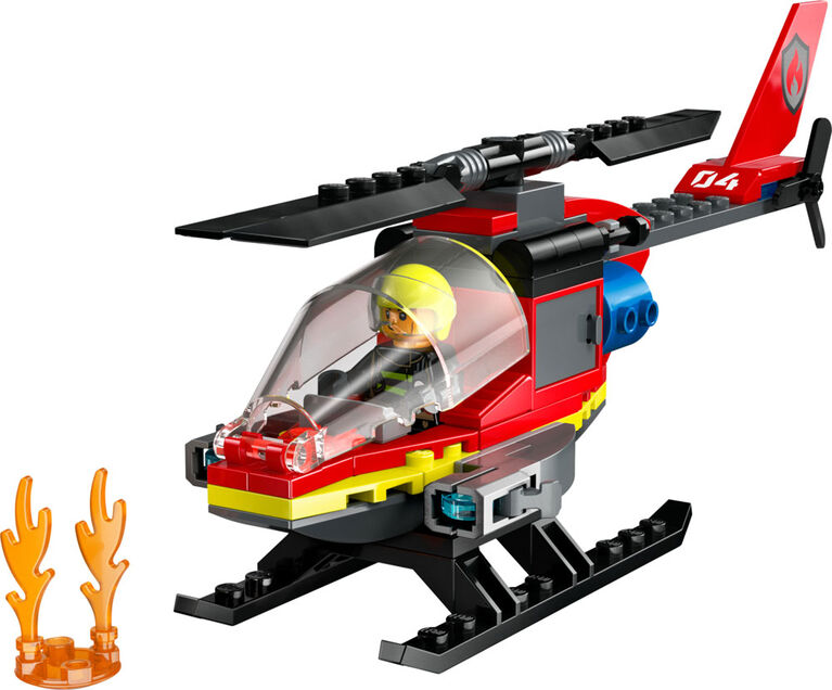 LEGO City Fire Rescue Helicopter Pretend Play Toy 60411
