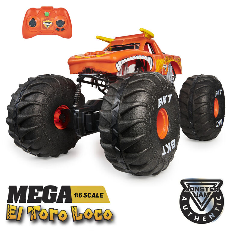 Monster Jam, Monster truck tout-terrain radiocommandée Mega Grave Digger  officiel, échelle 1:6 