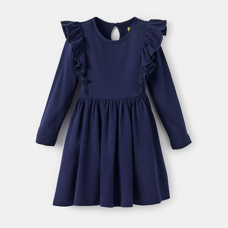 long sleeve ruffle dress